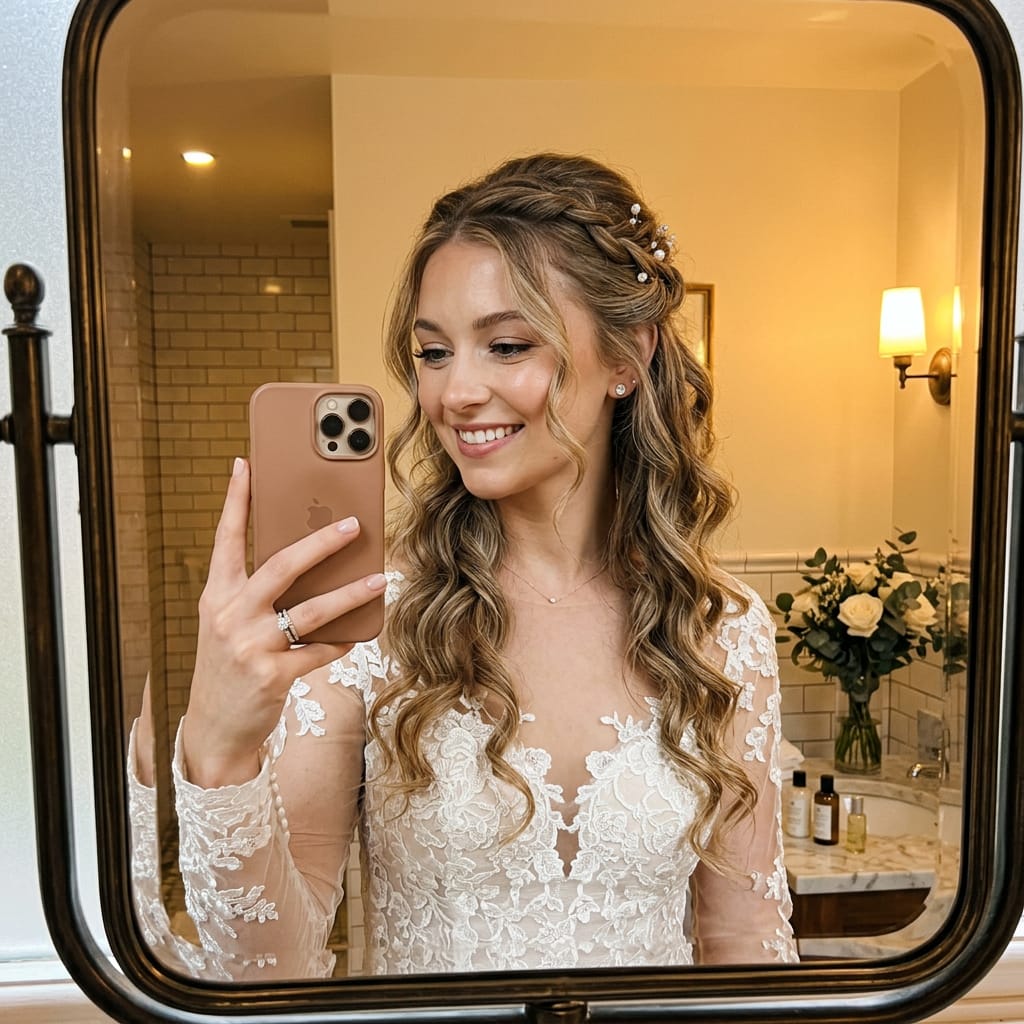 18 Romantic Half Up Half Down Wedding Hairstyles